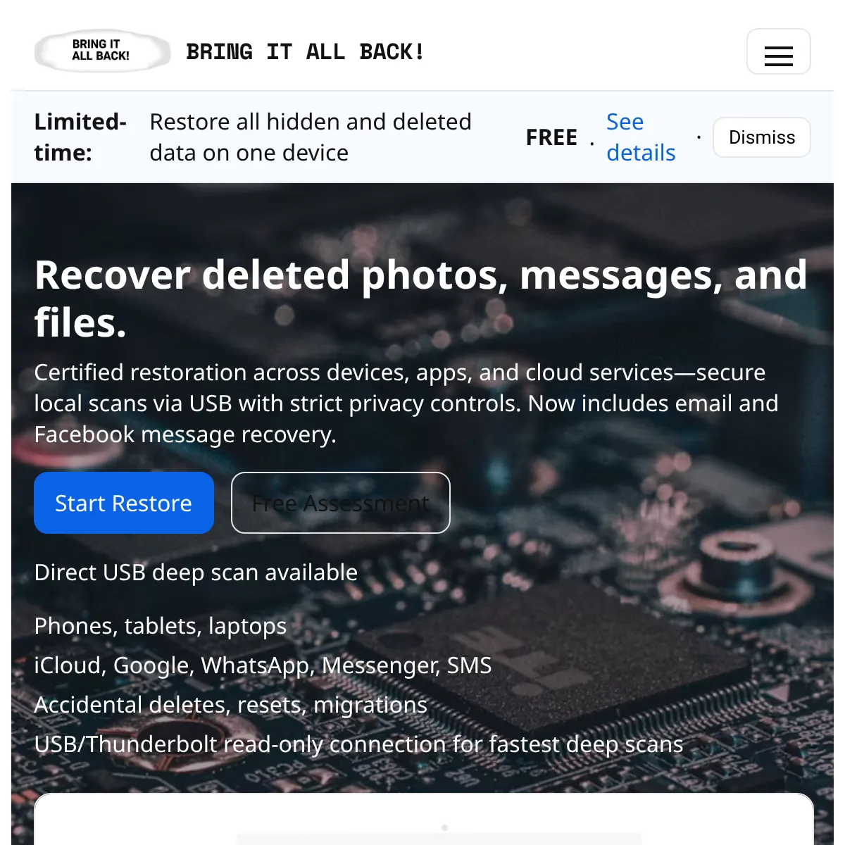 BRING IT ALL BACK! — Media & Message Restoration