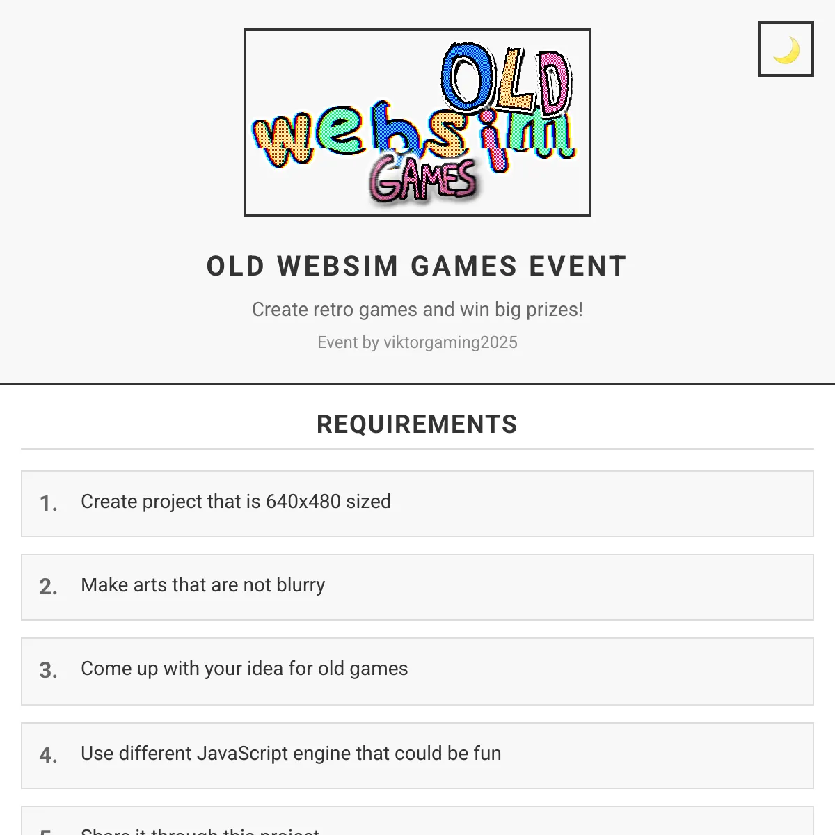 Old Websim Games Event
