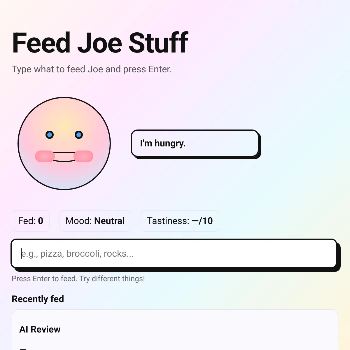 Feed Joe Stuff