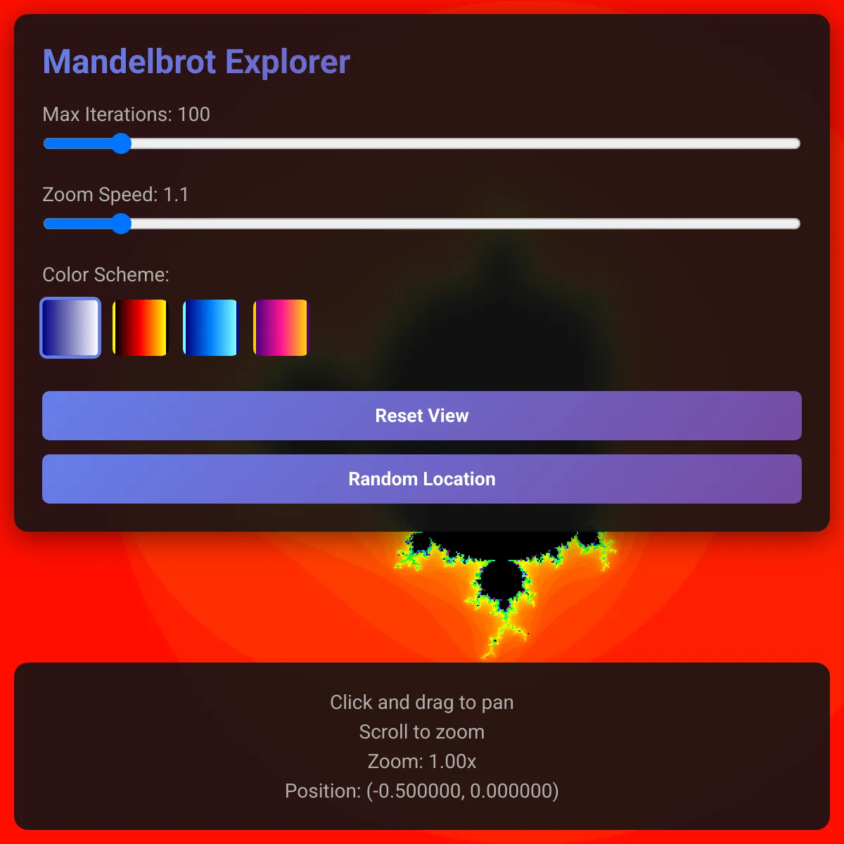 Mandelbrot Set Explorer