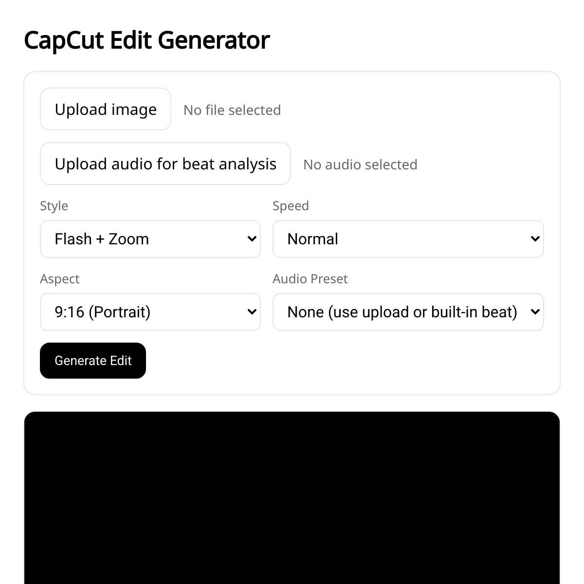 CapCut Edit Generator