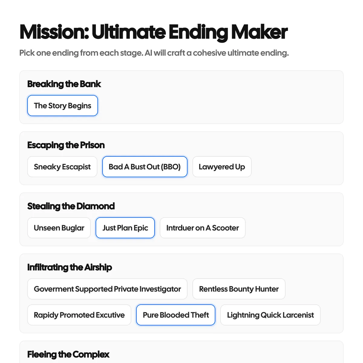 Completing the Mission : Ultimate Ending Maker