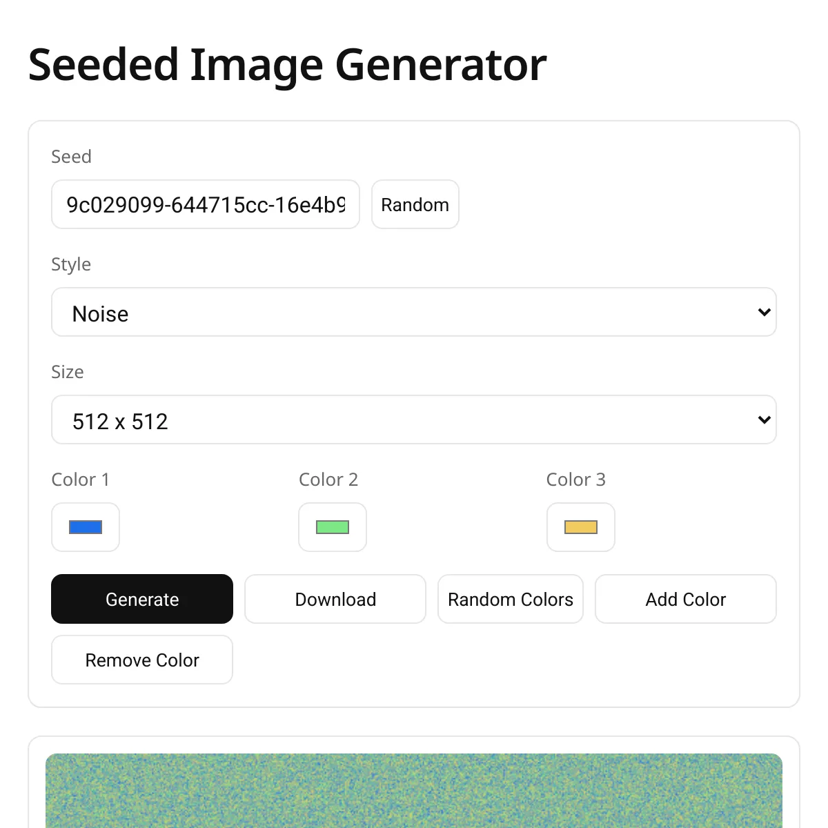 Seeded Image Generator