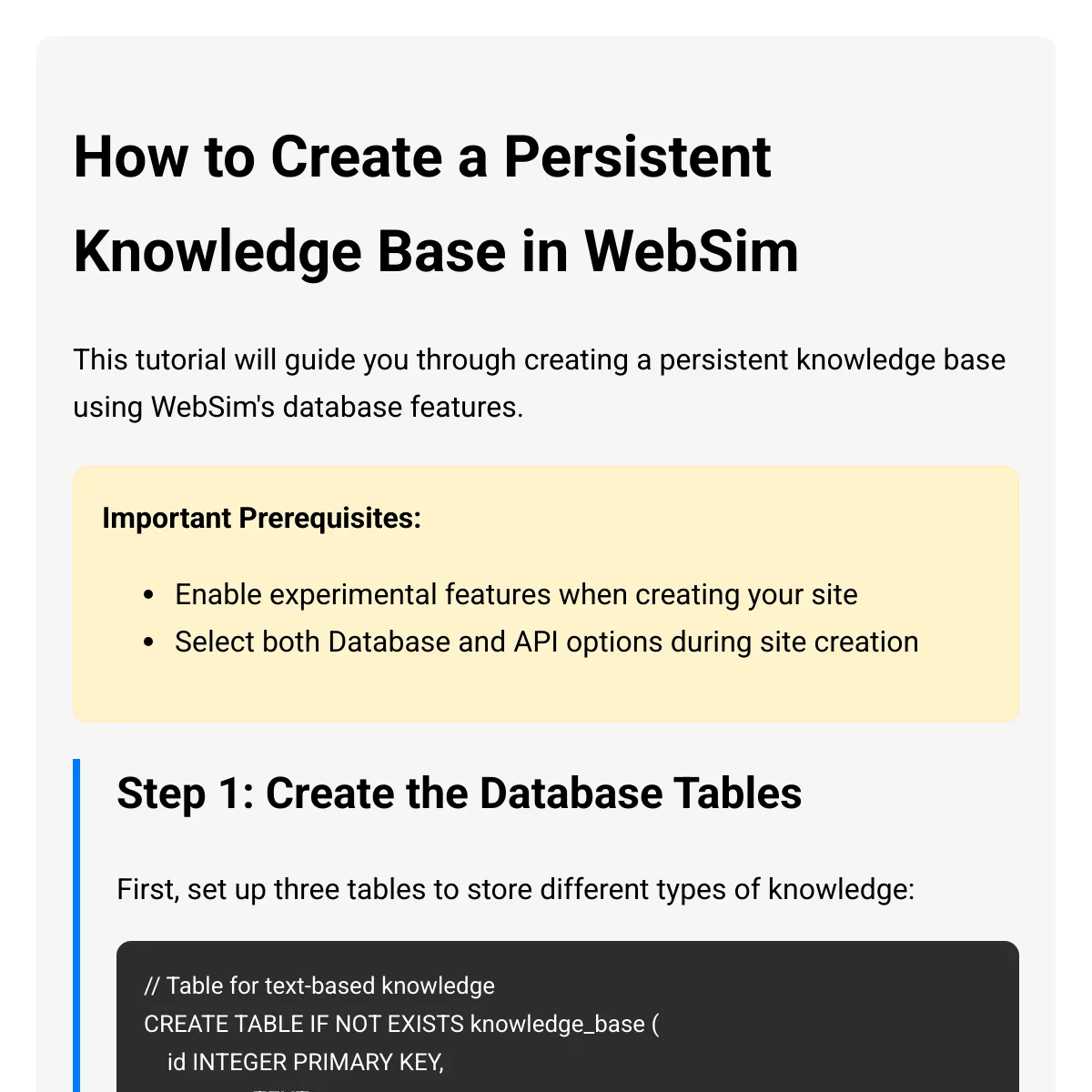 Persistent Knowledge Base Tutorial
