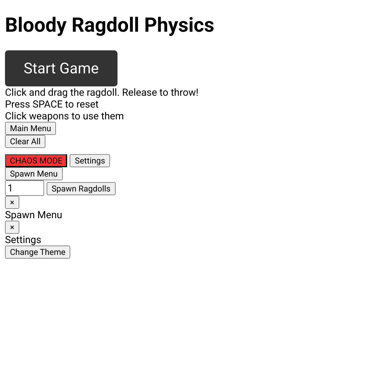 Bloody Ragdoll Physics Game