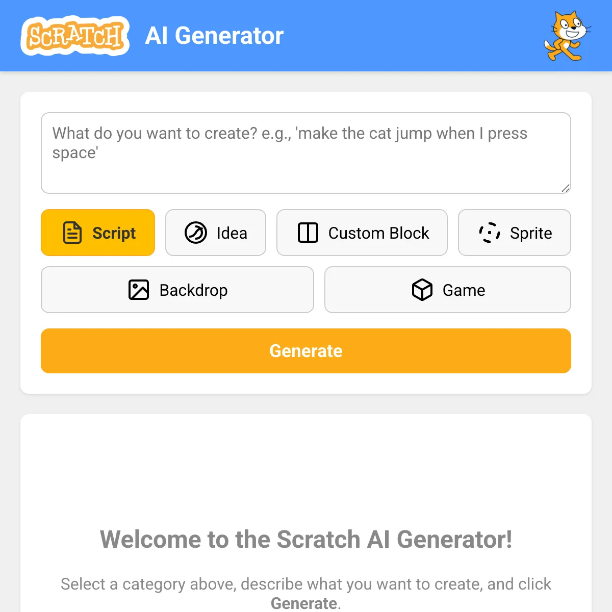 Scratch AI Generator