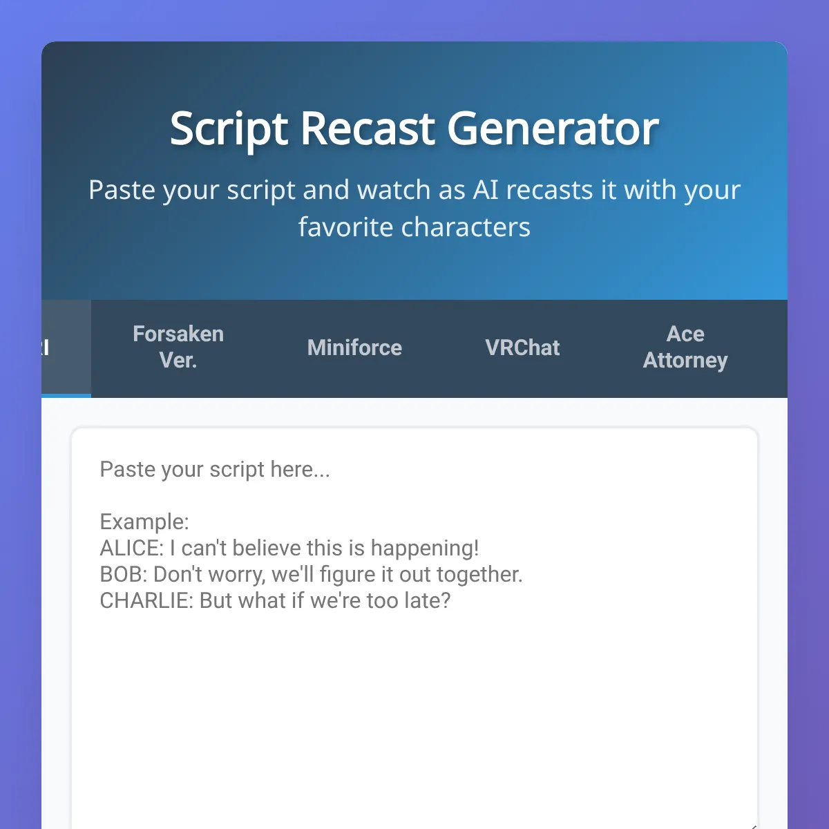 OMORI Script Recast Generator