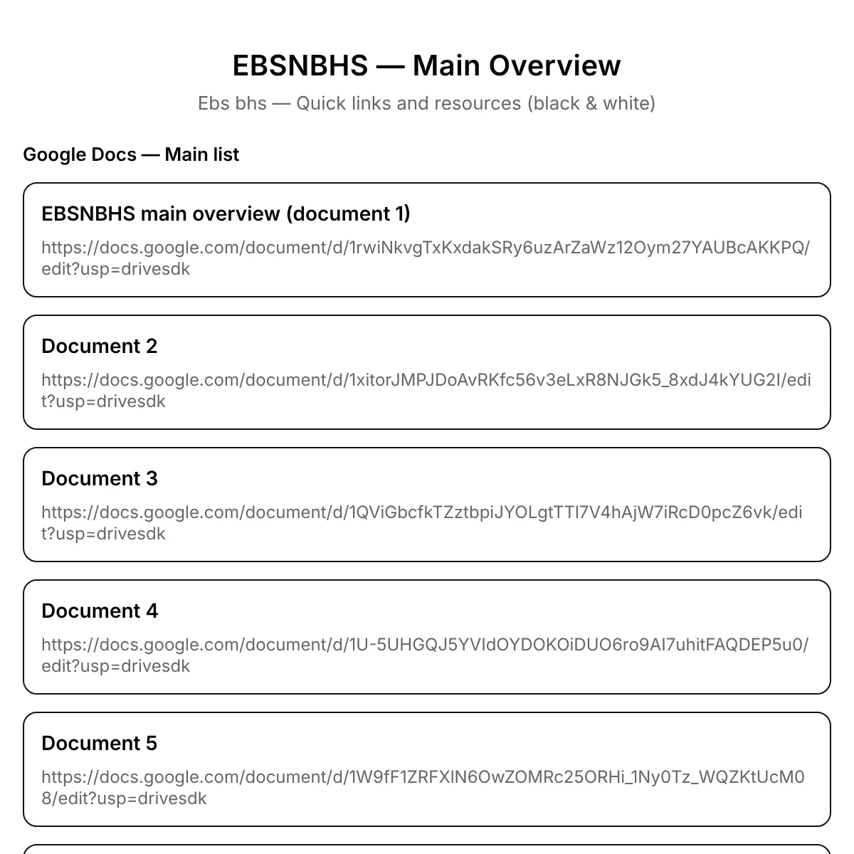 EBSNBHS — Main Overview