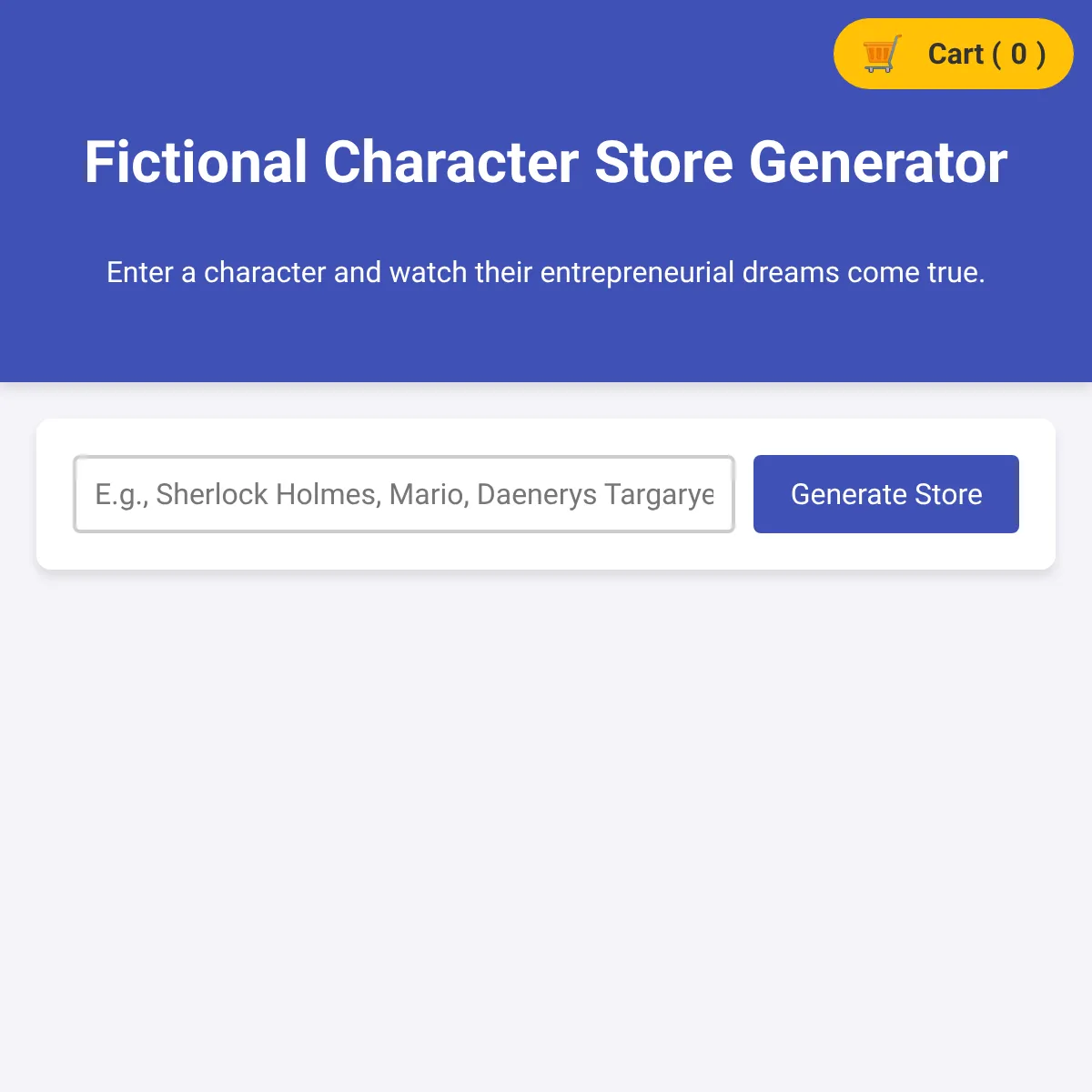 Character Store Generator