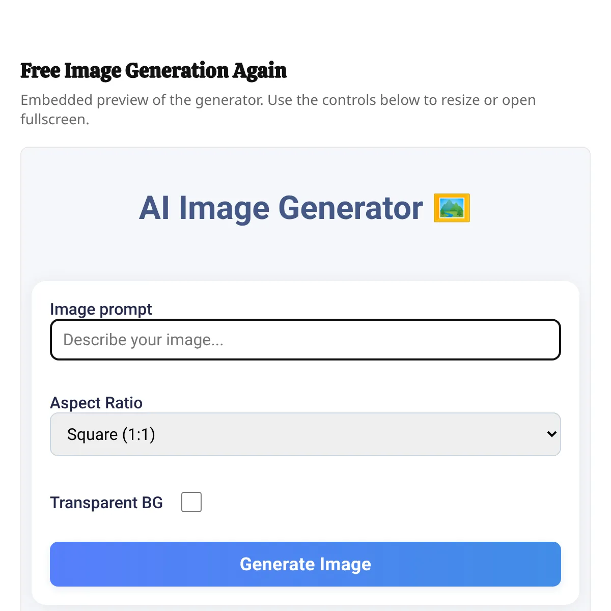 Free Image Generation Again