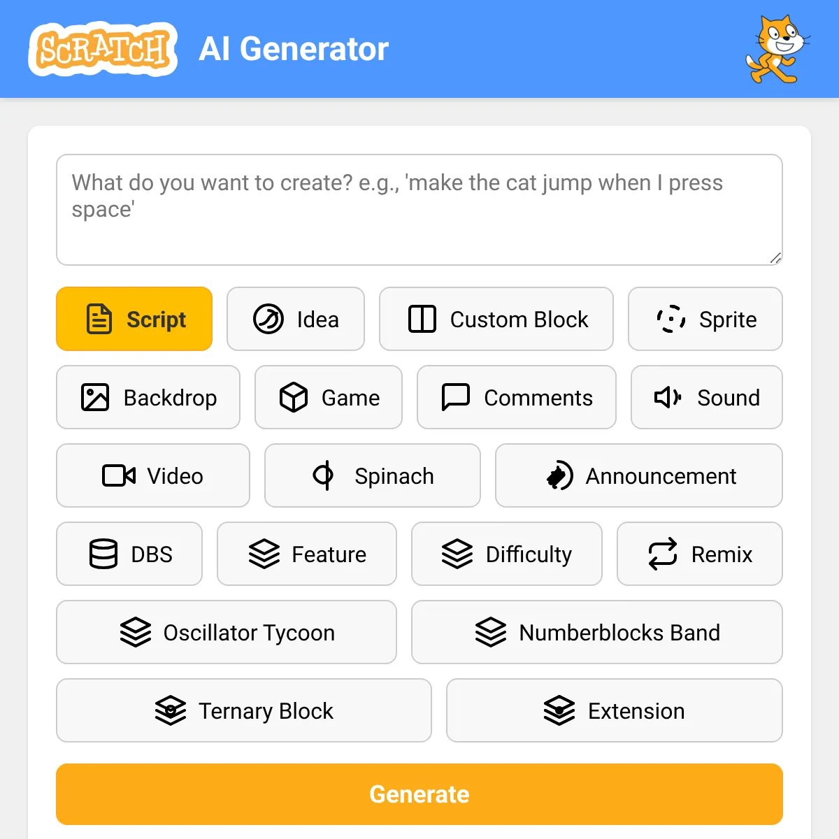 Scratch AI Generator