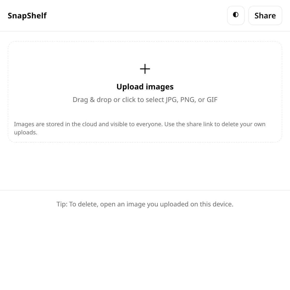 SnapShelf — Simple Image Hosting