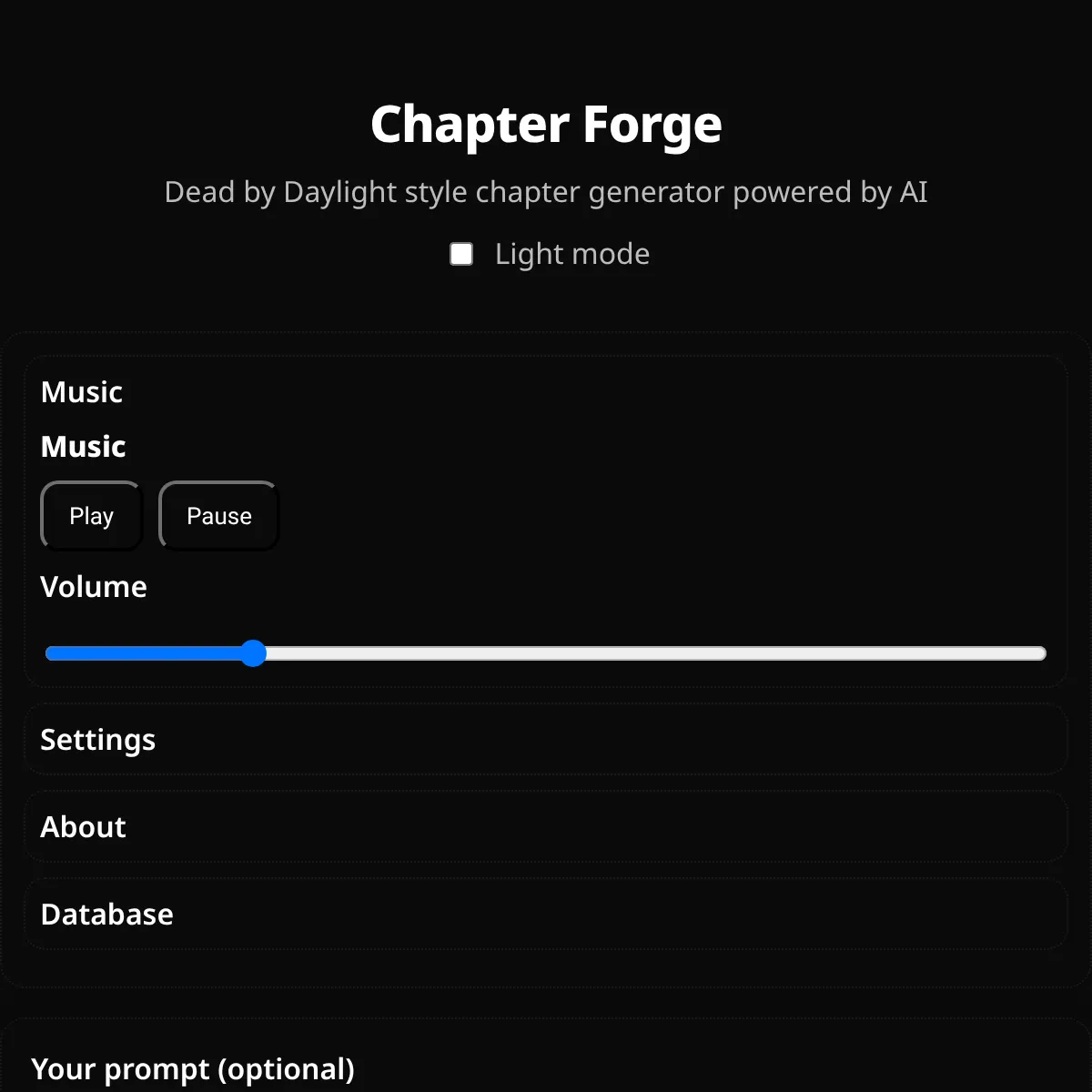 DBD Chapter Generator