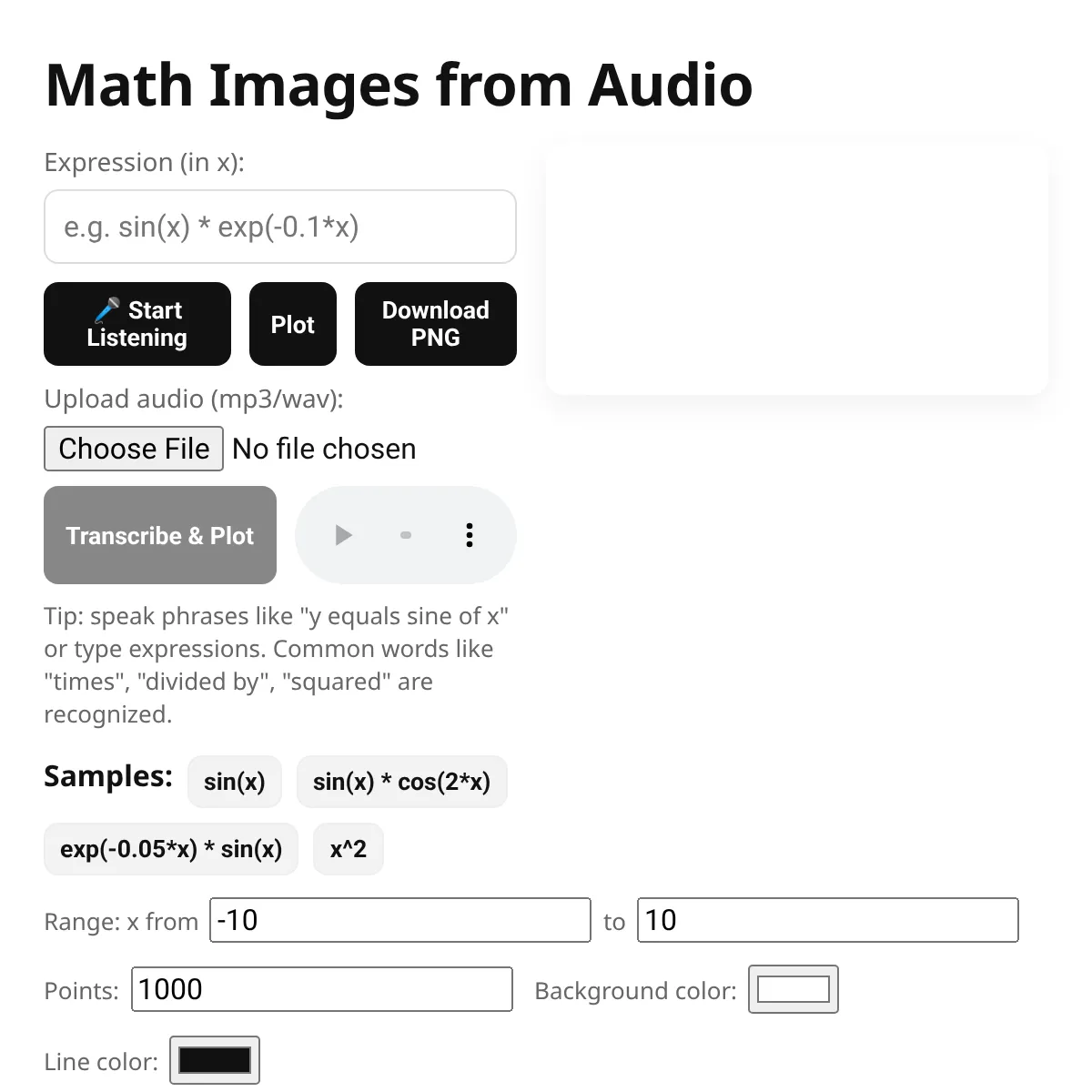 Math Images from Audio
