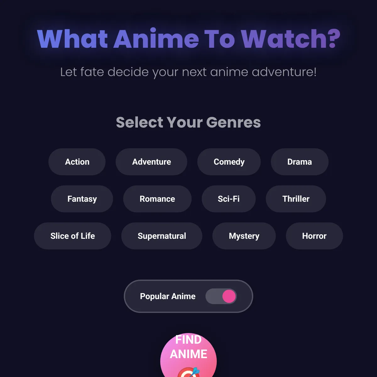 What Anime To Watch? - Anime Roulette