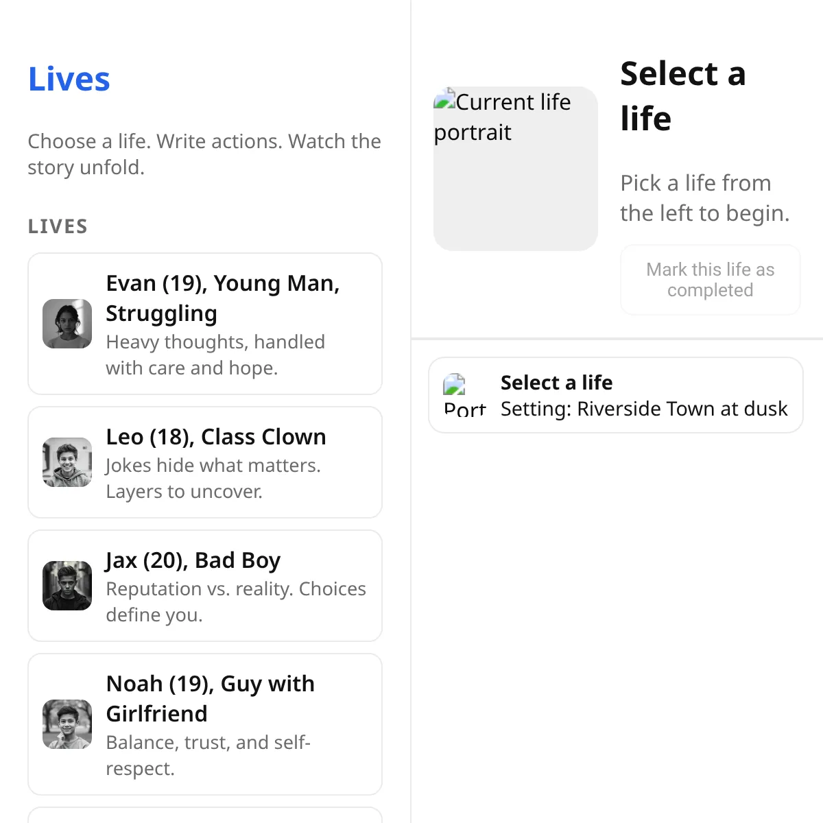 Lives: Interactive Roleplay