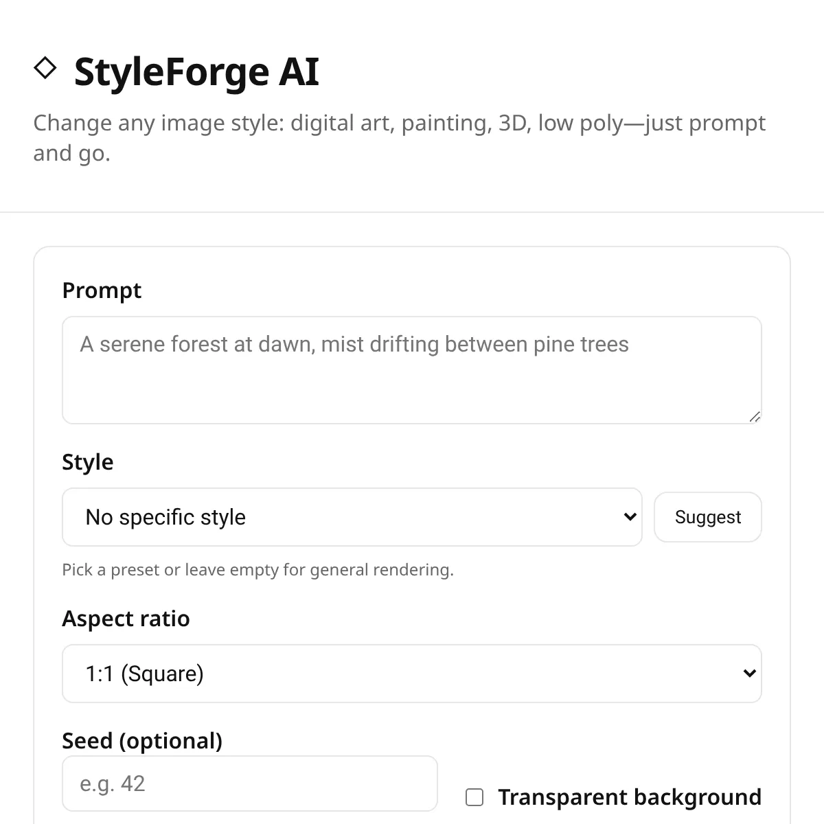 StyleForge AI — Image Style Generator