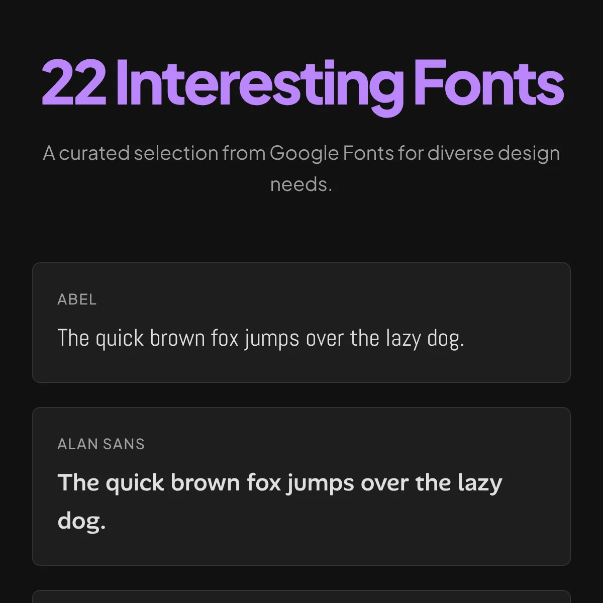 interesting fonts
