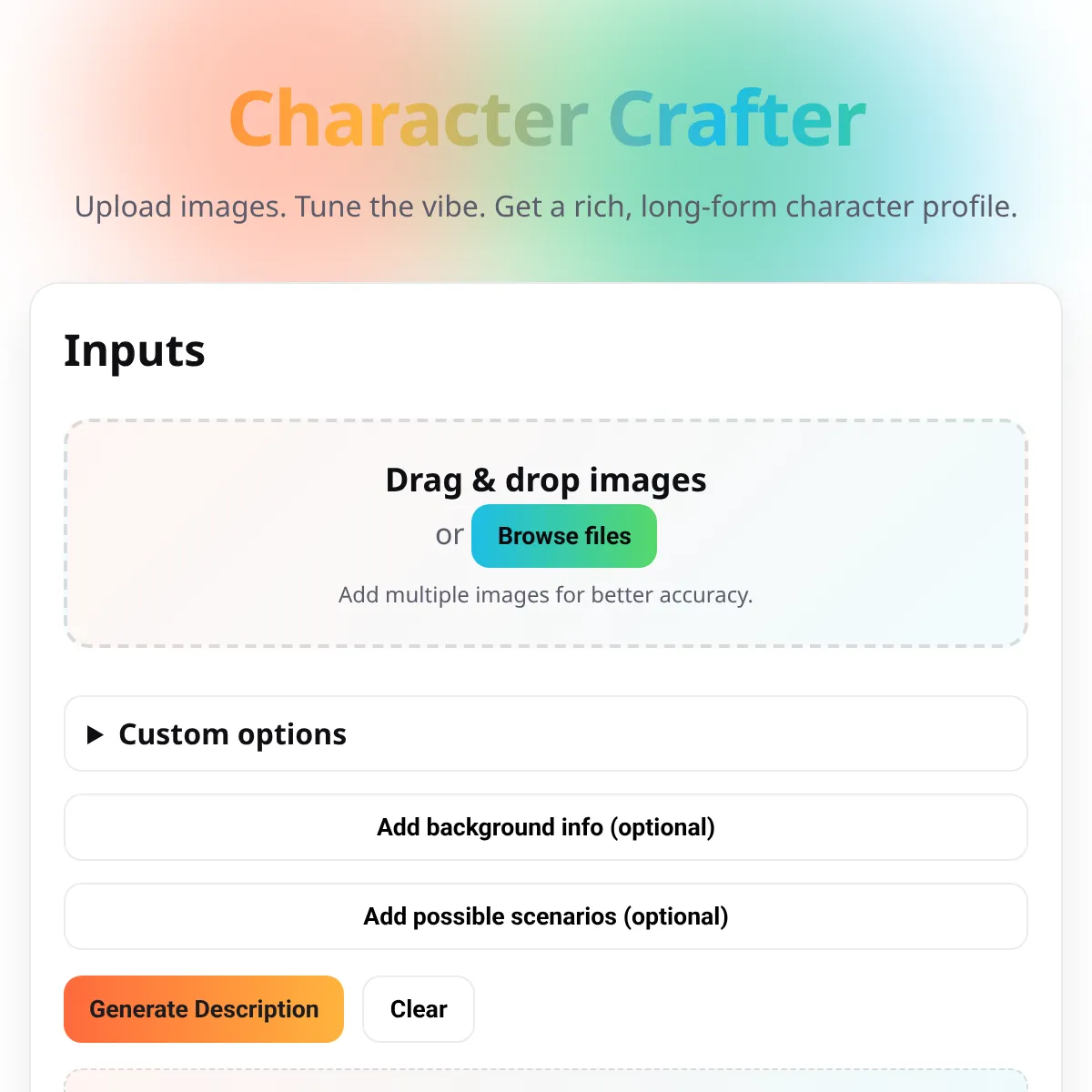 Character Description Generator