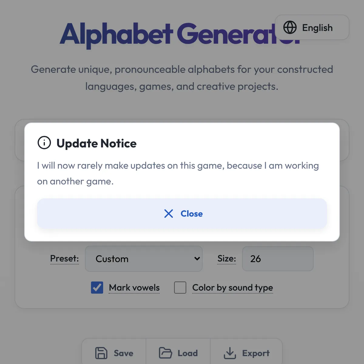 Alphabet Generator