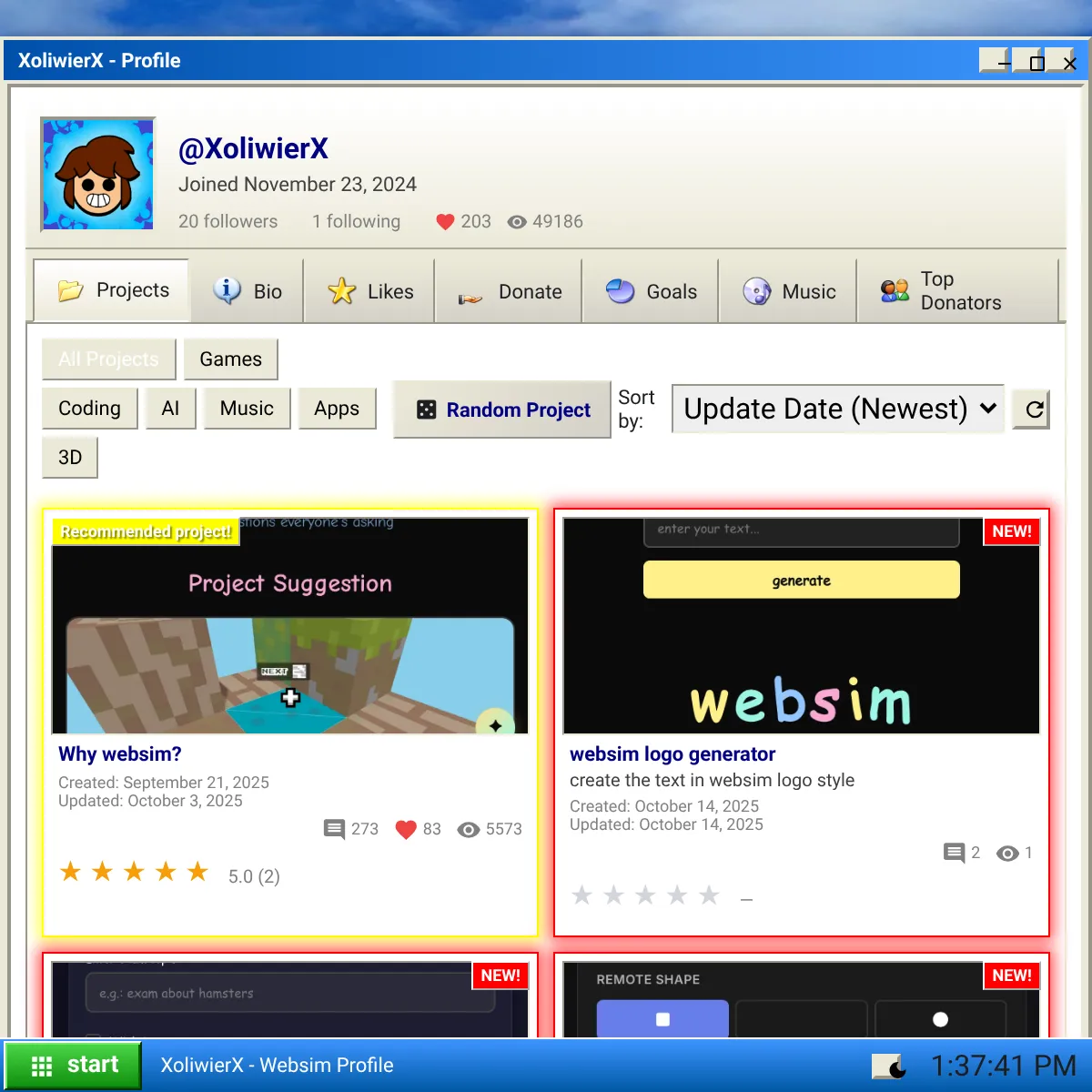 the project is loading