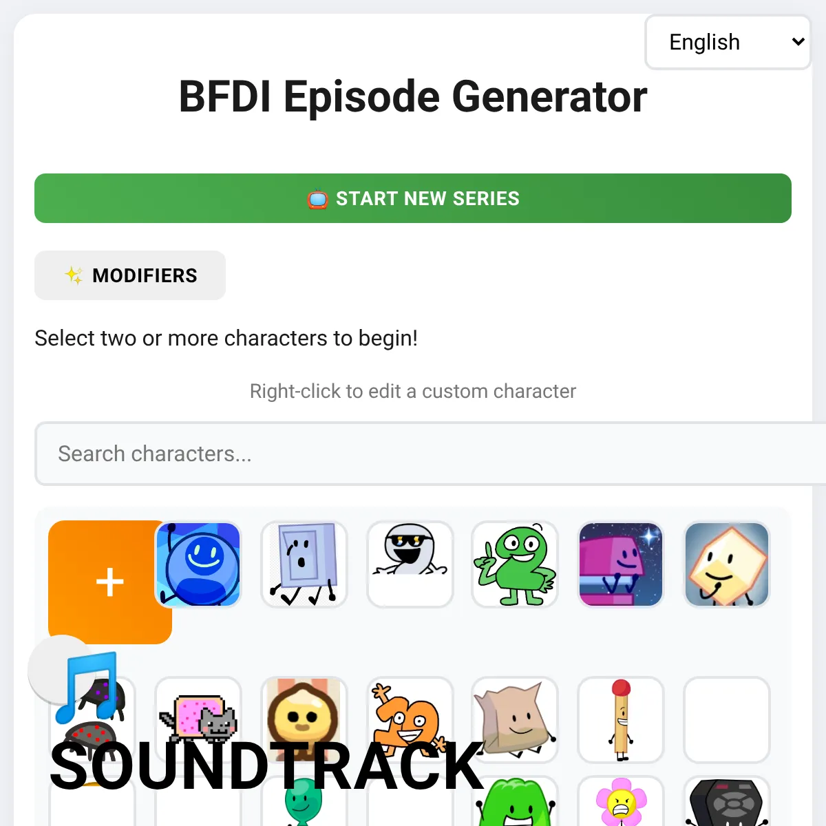 BFDI episode generator:the gothicute edition 2.0