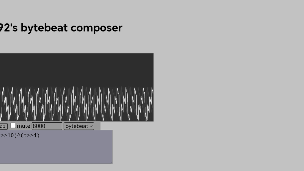 p8192's bytebeat composer