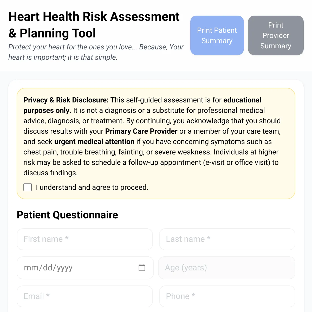 Cardiac Risk Screener