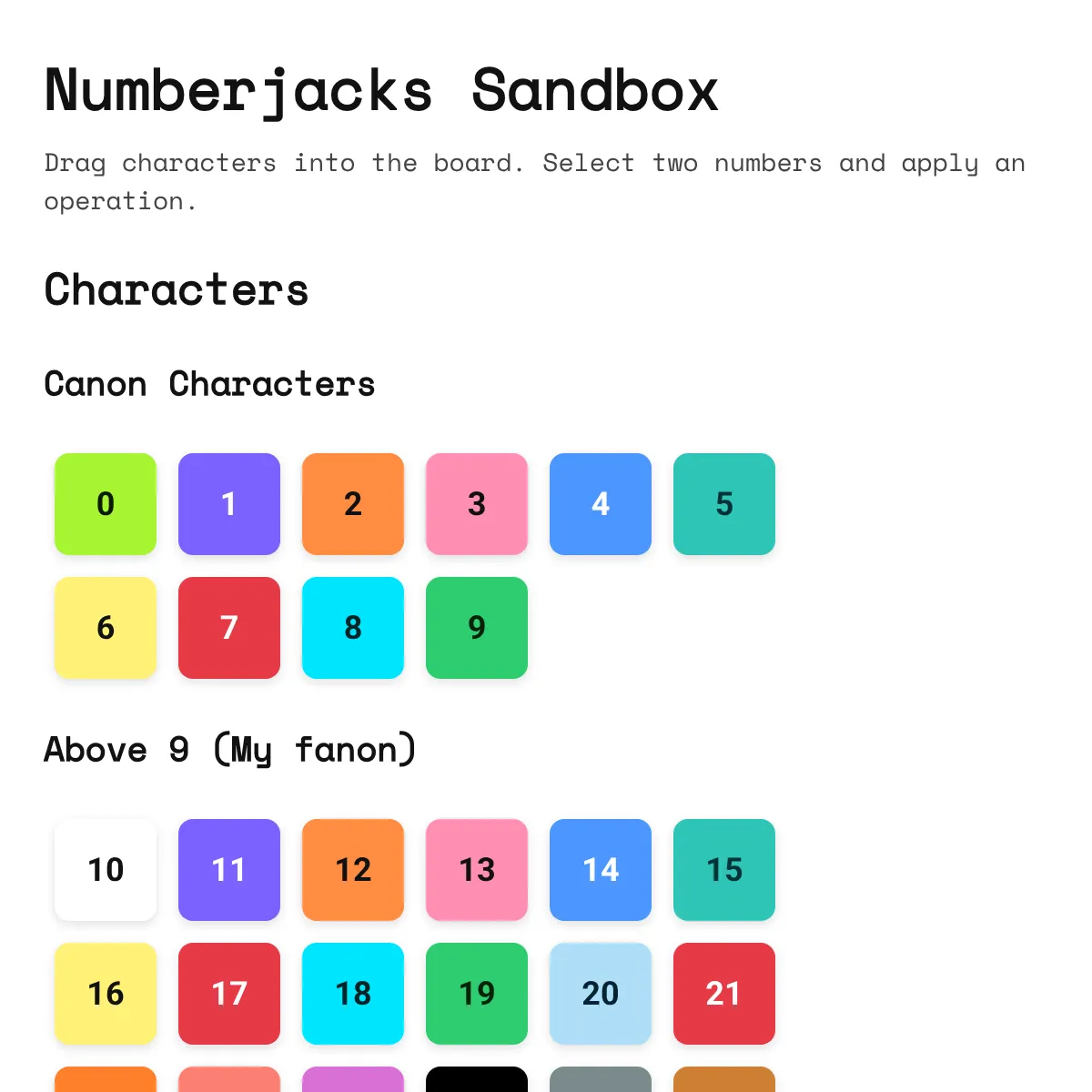Numberjacks Sandbox