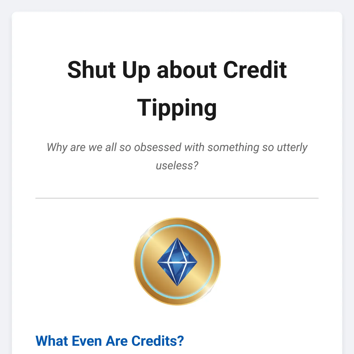 The Great Websim Credit Delusion