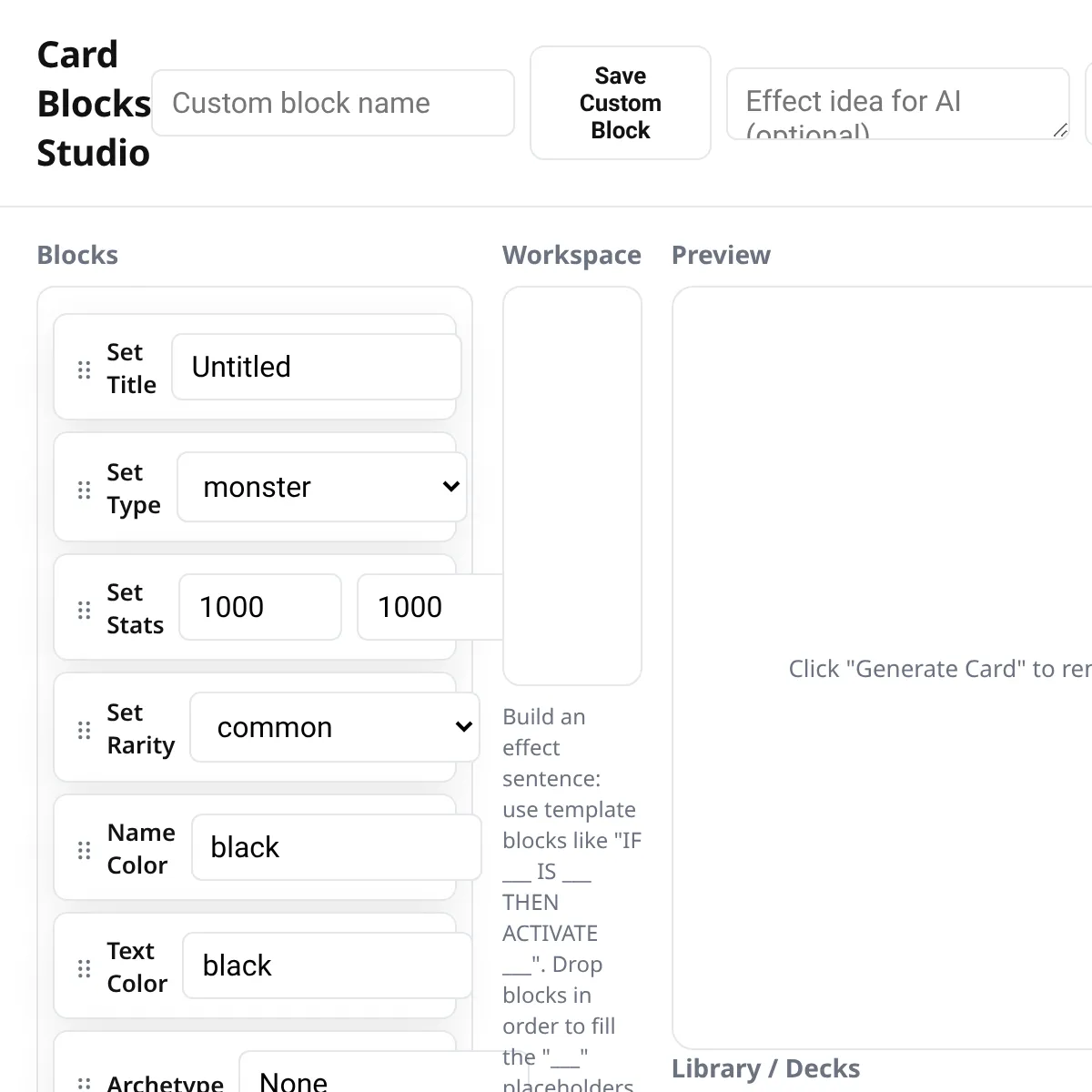 Card Blocks Studio