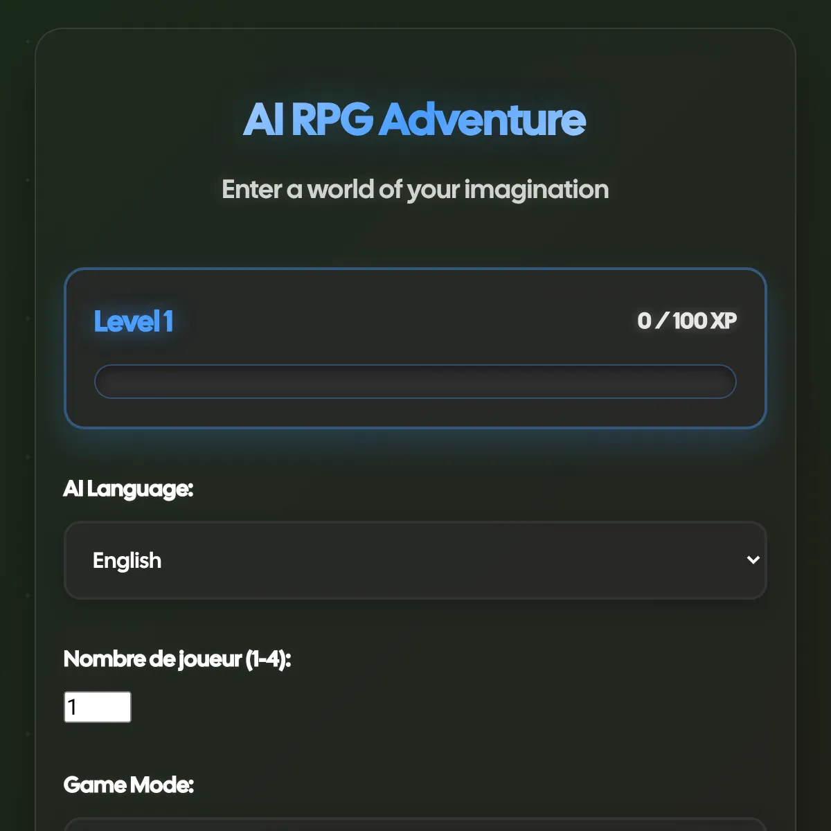 AI RPG - Dynamic Story Generator