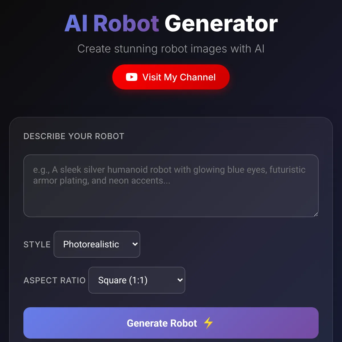 AI Robot Image Generator