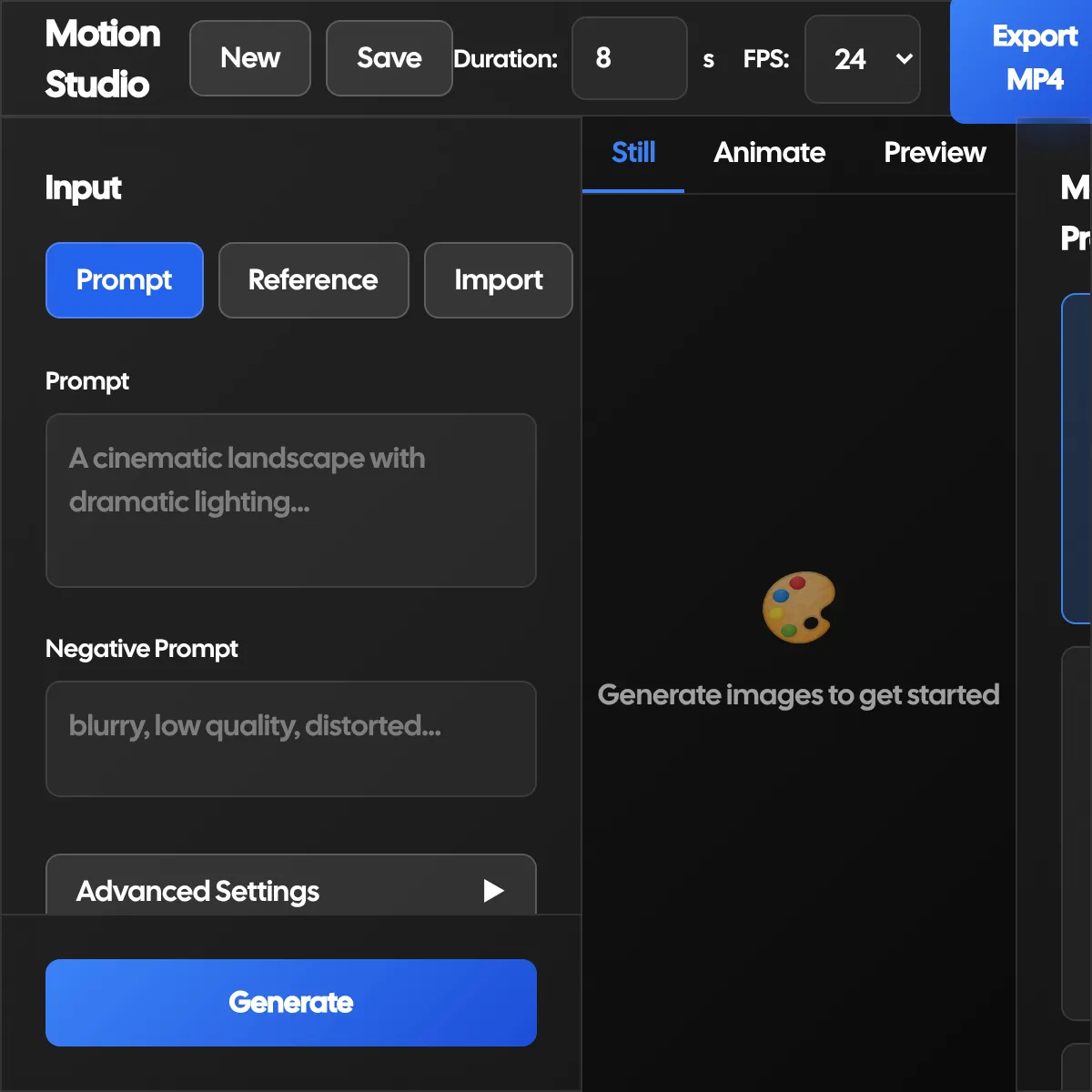 Motion Studio - AI Animation Tool