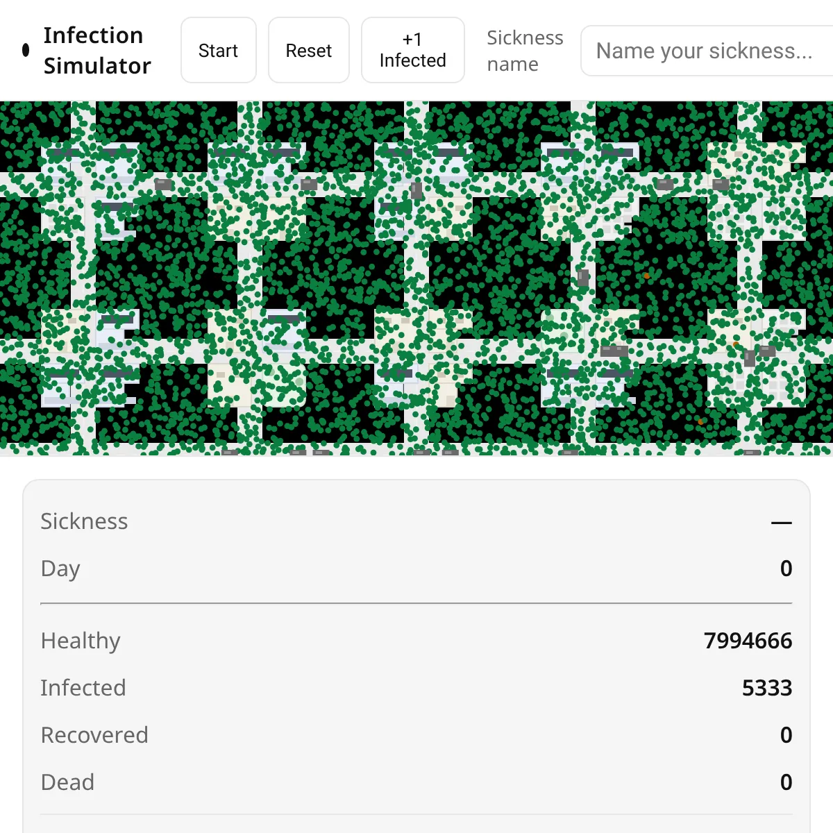 Infection Simulator sliders not a game