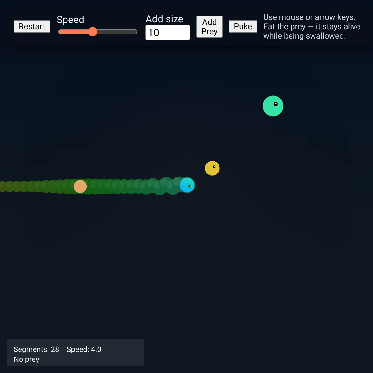 Snake Physics — Swallow Alive