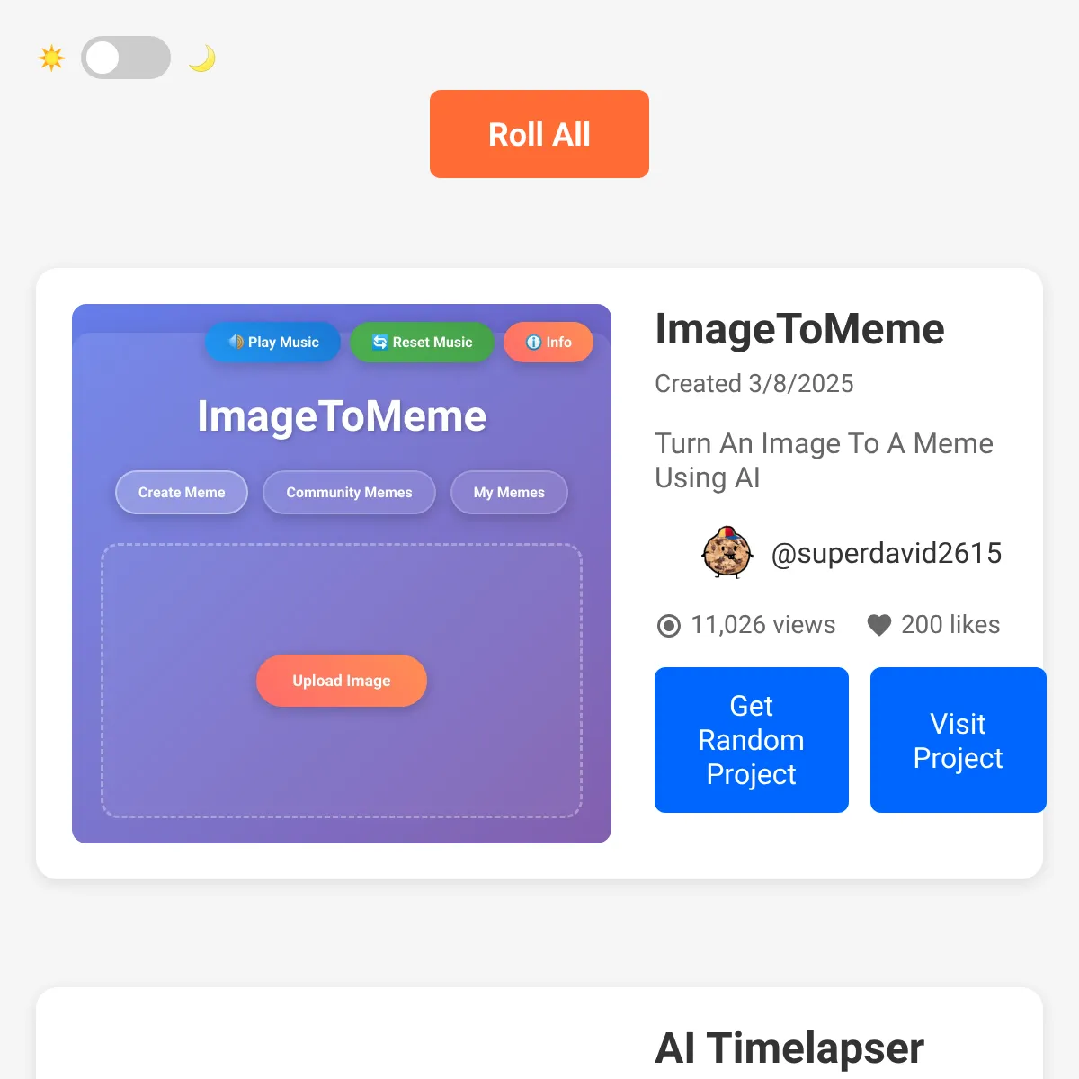 Random Websim Project Picker