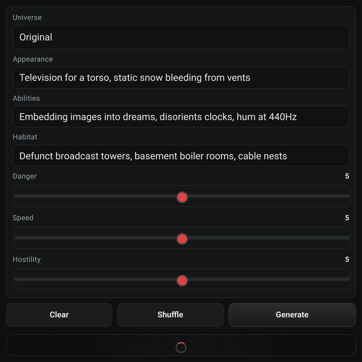 the project is loading