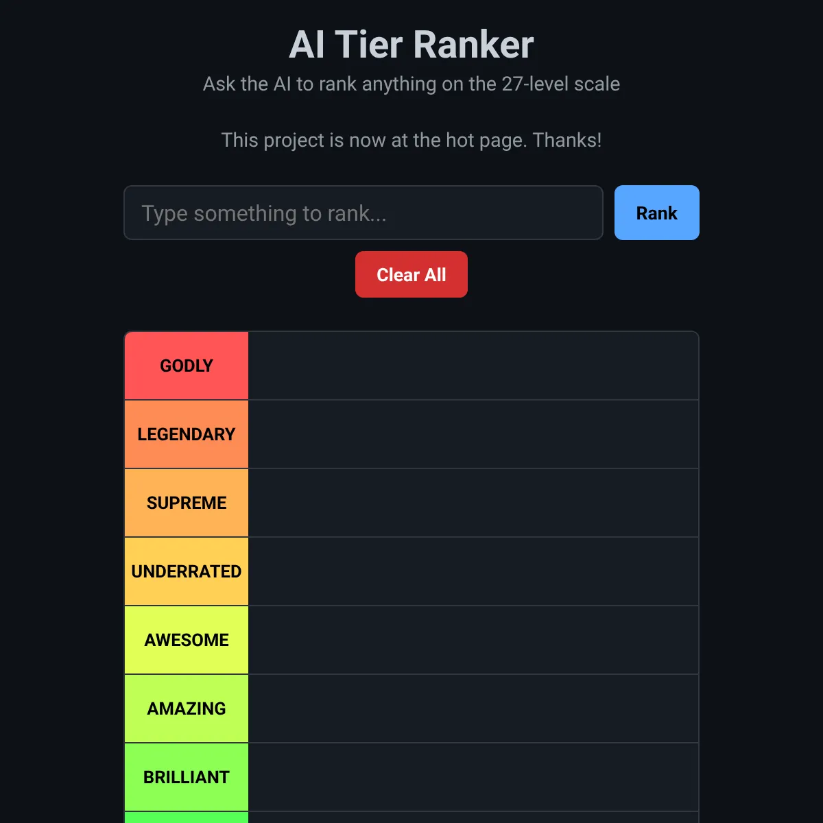 AI Tier Ranker