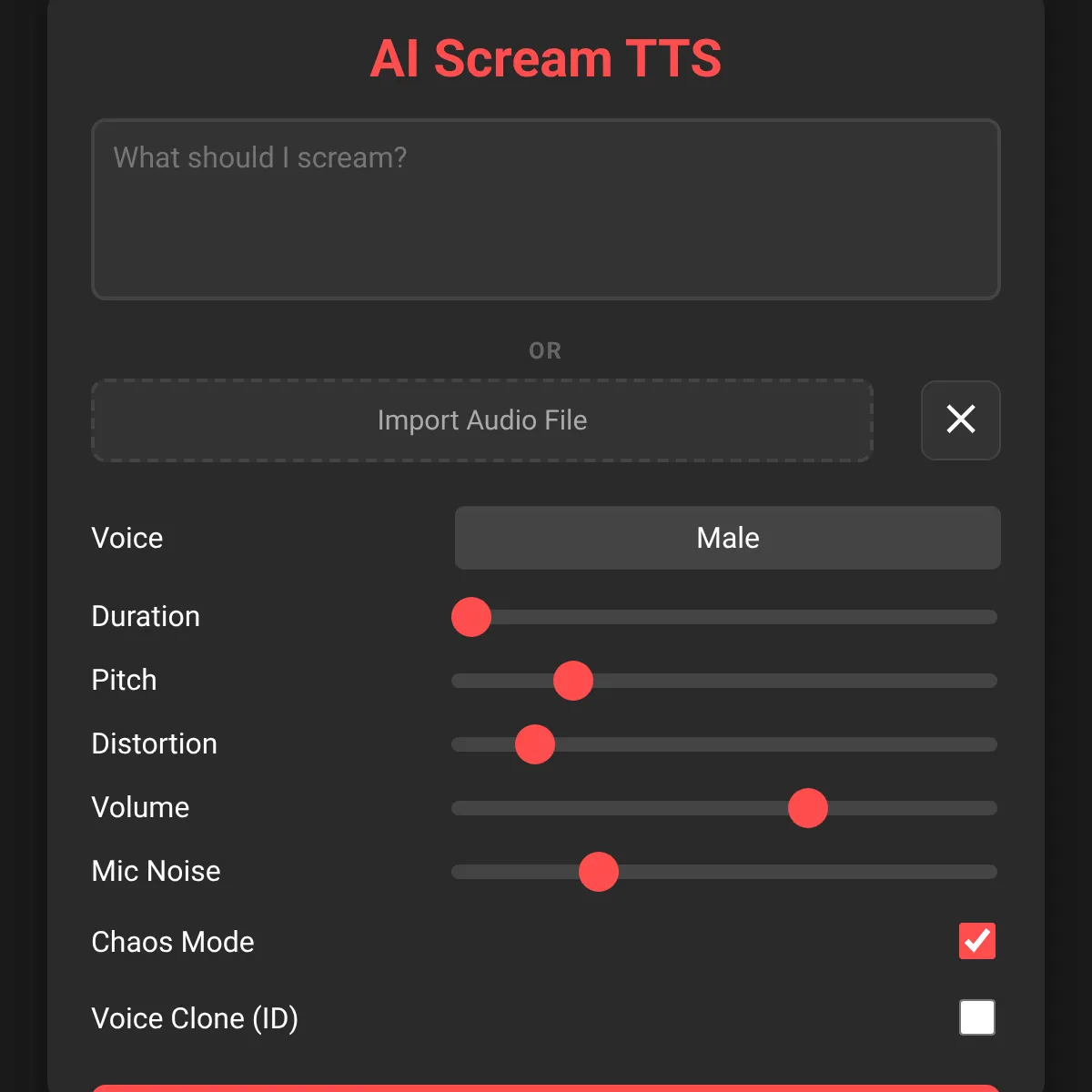 AI Scream TTS