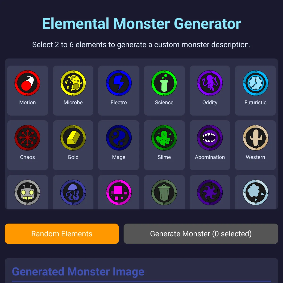 Elemental Monster Generator