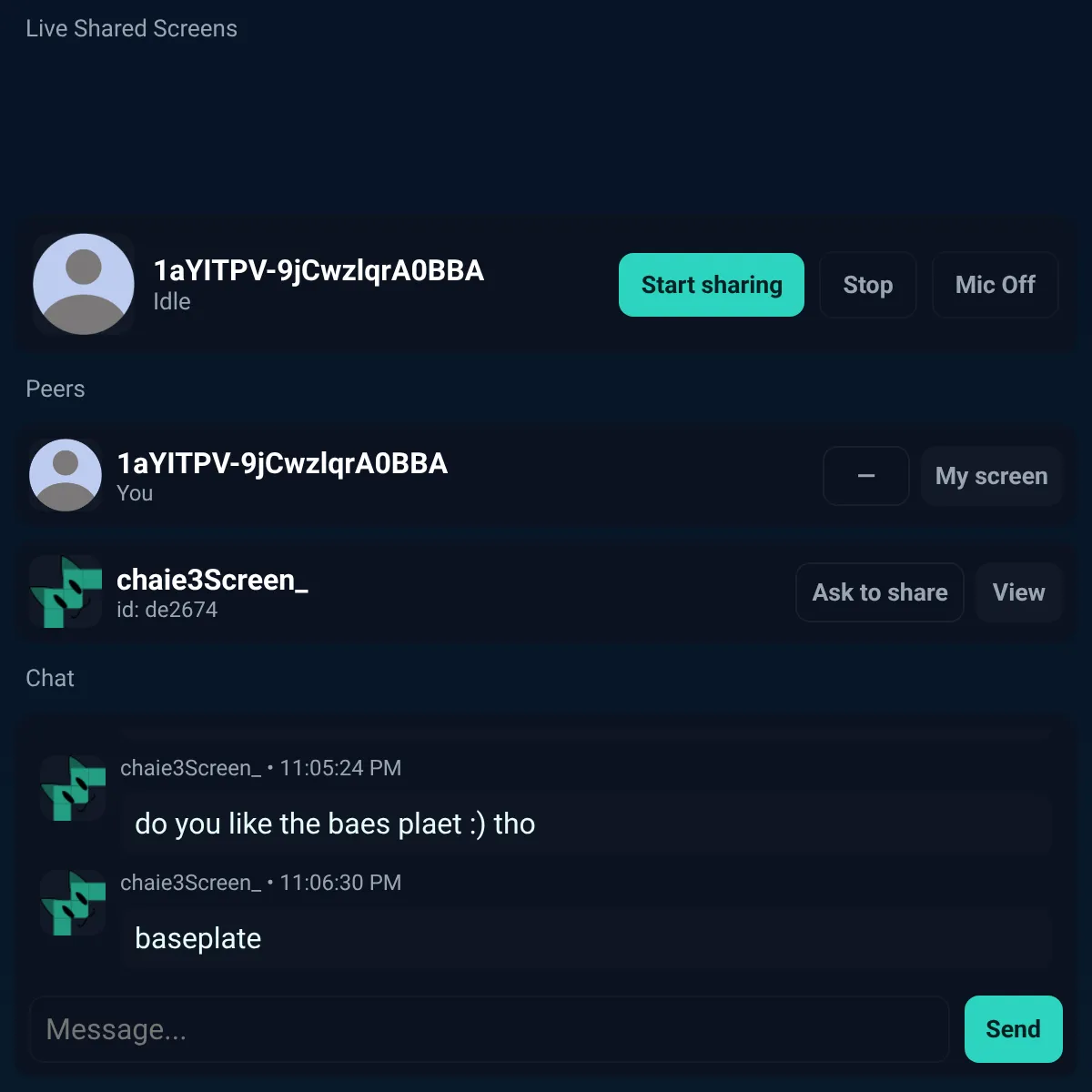 Multiplayer Share Screen