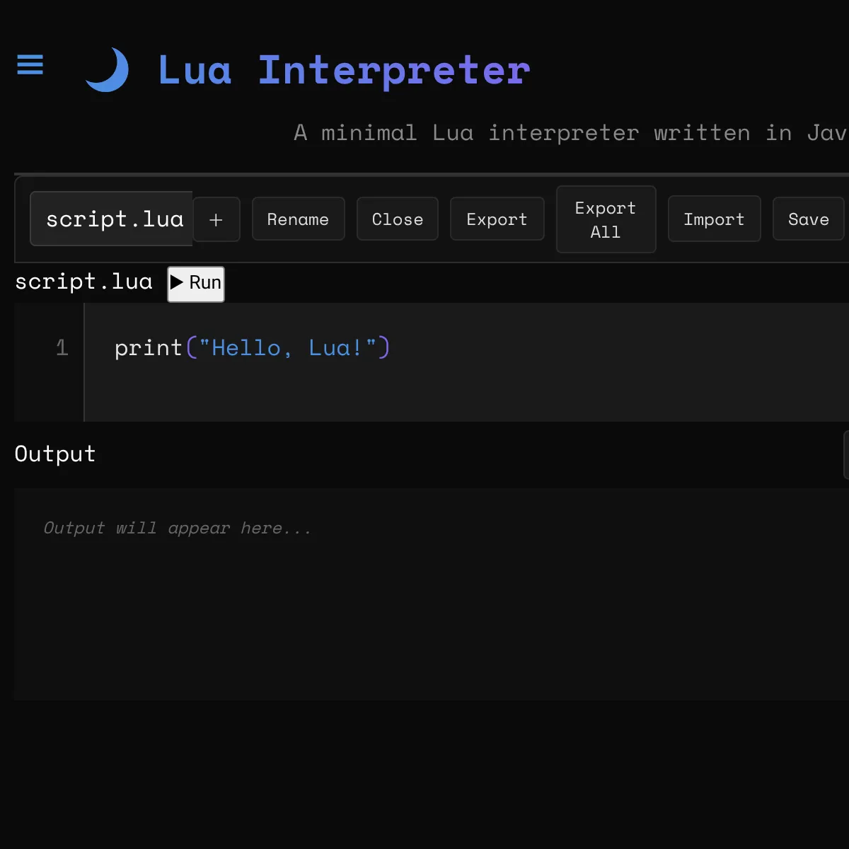 Lua Interpreter