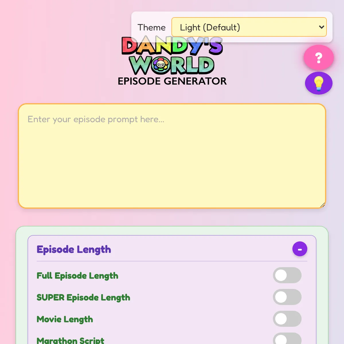 Dandys World Episode Generator