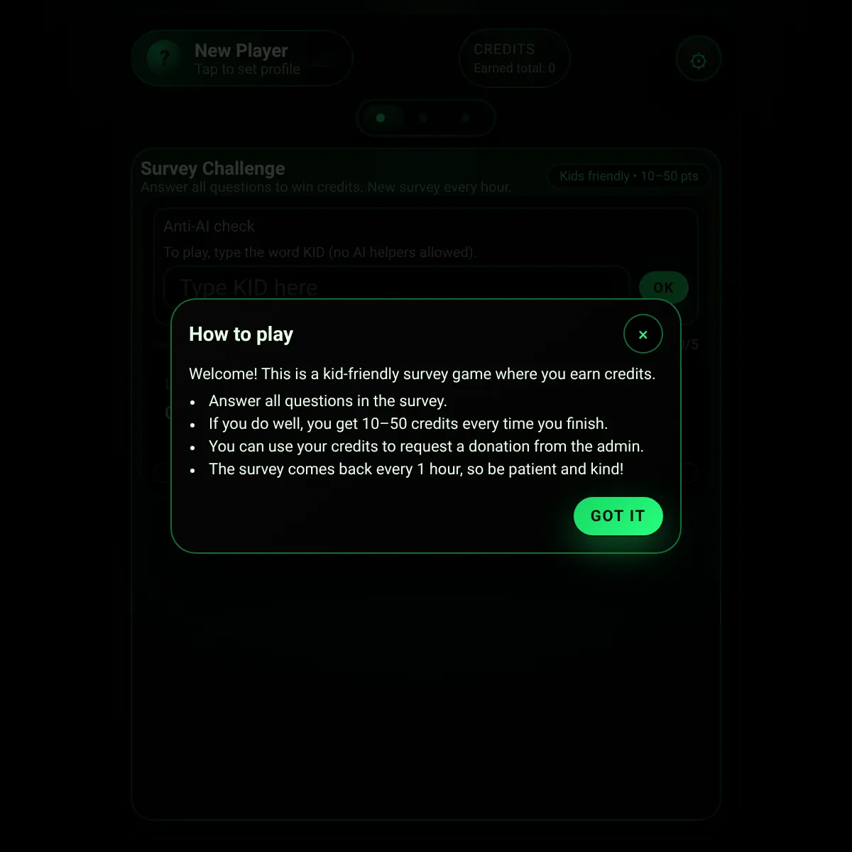 websim survey (earn credits)