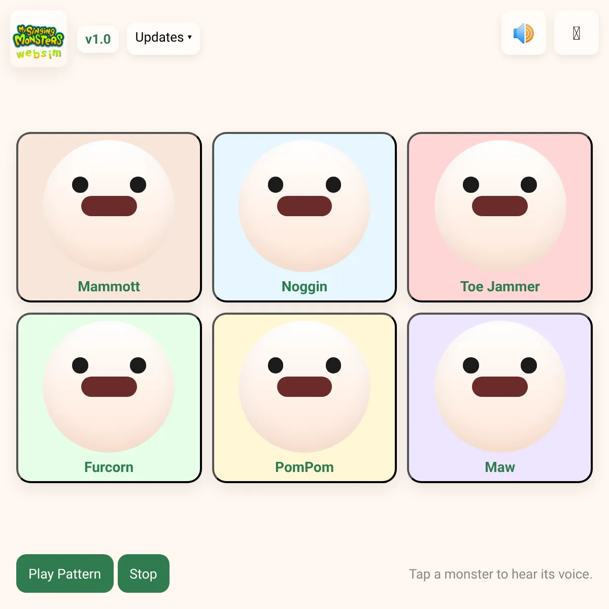 My Singing Monsters — Websim Sound Testers