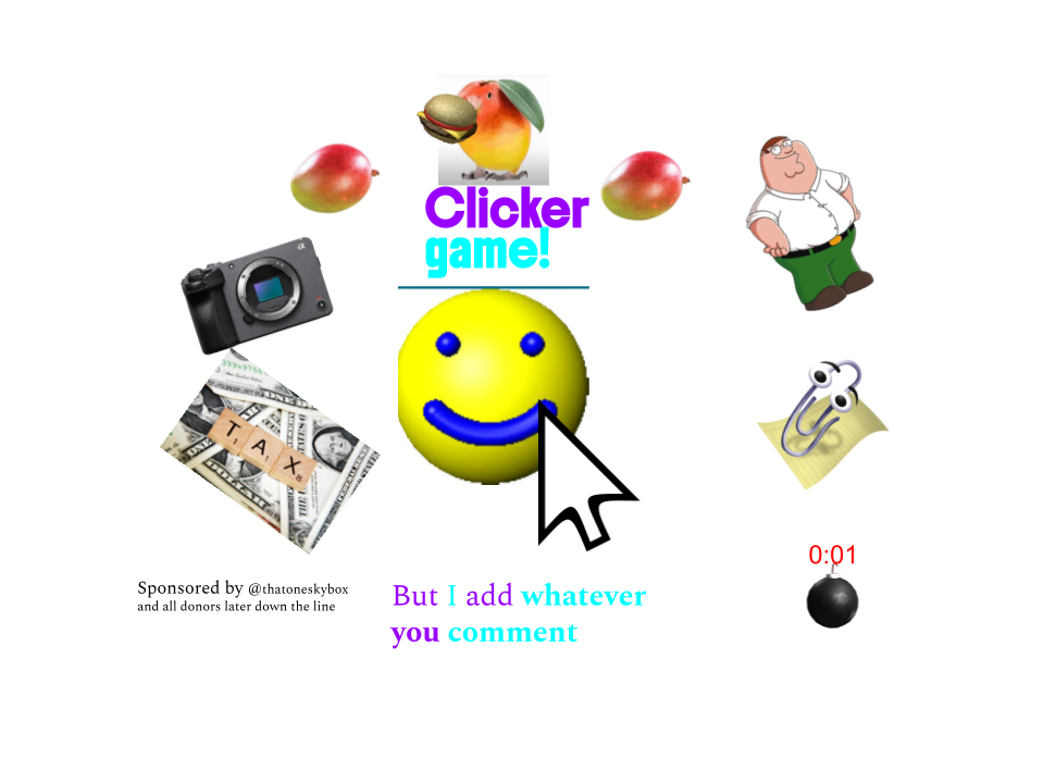clicker game but I add whatever you comment