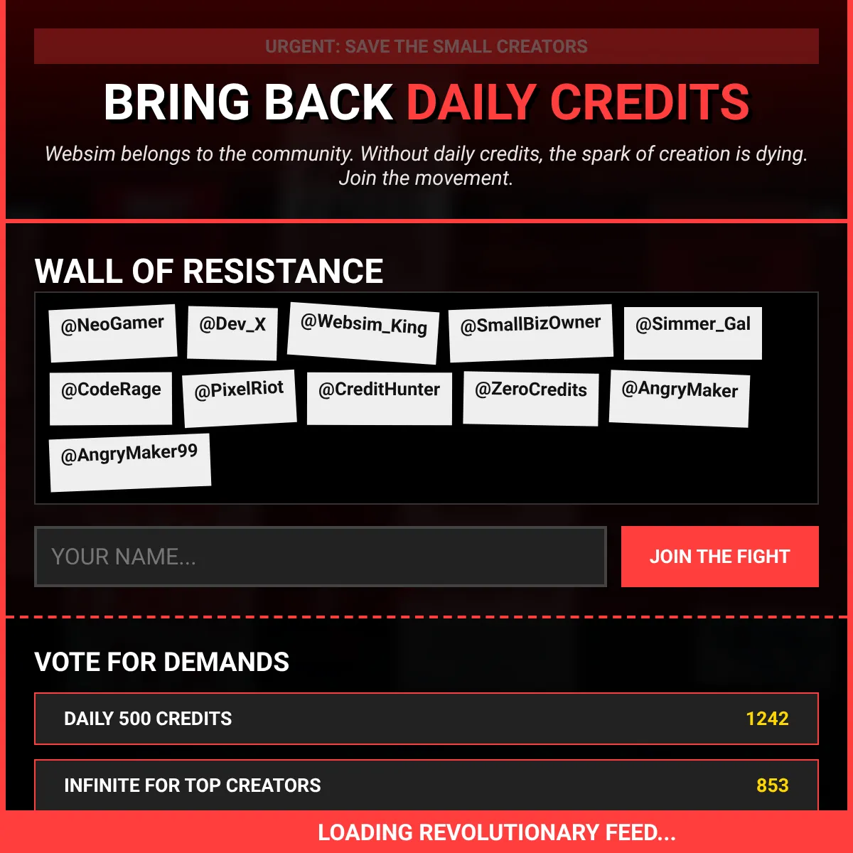 Bring Back Daily Credits!