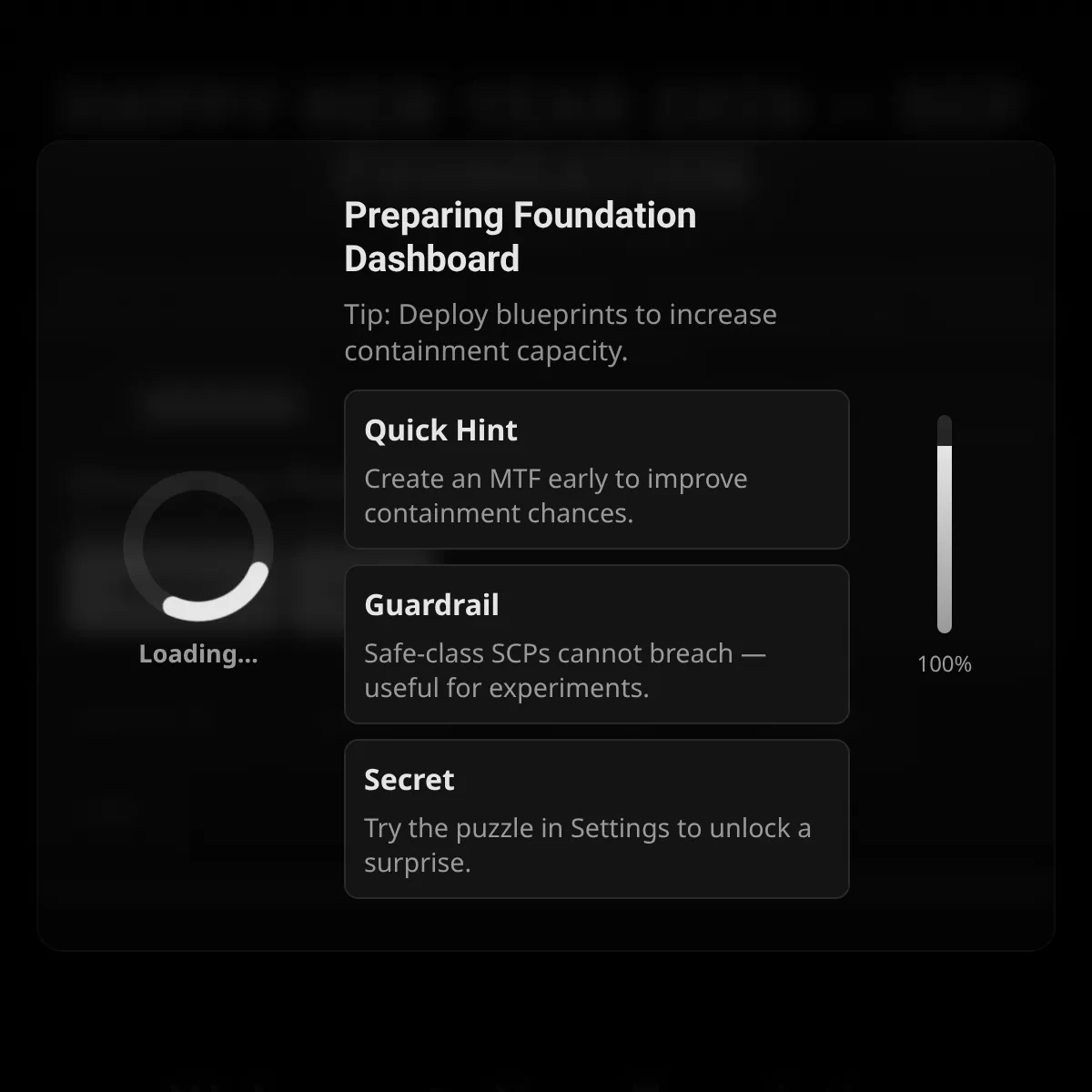 the project is loading