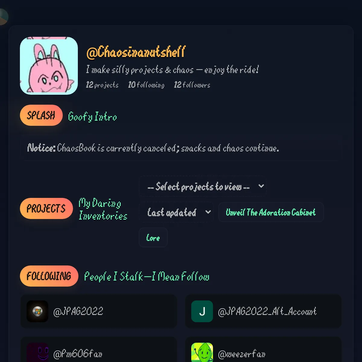 the project is loading